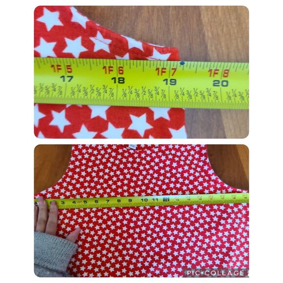 D&Co Star Tank Top Tunic Size Medium Red White Sleeveless Patriotic‎ USA Stretch - Picture 6 of 7